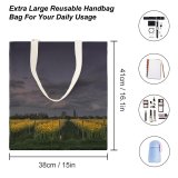 yanfind Great Martin Canvas Tote Bag Double Field Outdoors Grassland Oppenheim Grey Countryside Farm Rural Meadow Sky Colorful white-style1 38×41cm