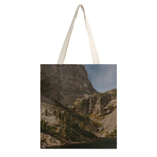 yanfind Great Martin Canvas Tote Bag Double Cliff Outdoors Promontory Range Peak Plateau Rock Plant Tree Grey Scenery white-style1 38×41cm