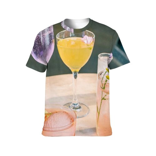 yanfind Adult Full Print T-shirts (men And Women) Alcohol Alcoholic Beverage Bar Cocktail Glasses Drinks Glass Icee Juice Lemon Lime