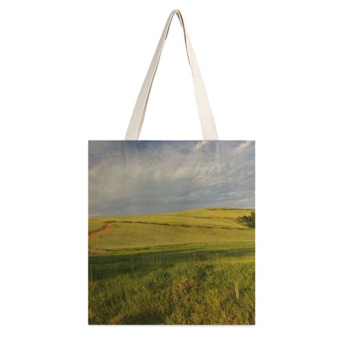 yanfind Great Martin Canvas Tote Bag Double Field Grassland Outdoors Countryside Farm Meadow Rural Grass Plant Landscape Hill Pasture white-style1 38×41cm