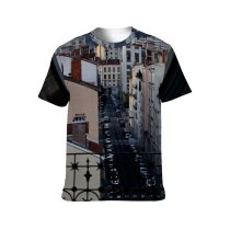 yanfind Adult Full Print T-shirts (men And Women) Accommodation Apartment Architecture Area Building City Cityscape Cloudless Sky Colorful Condominium Construction