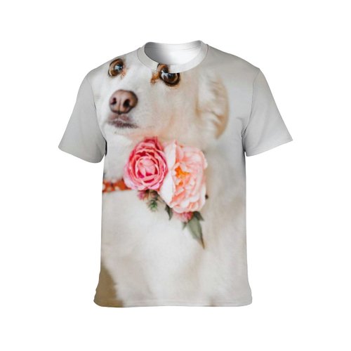 yanfind Adult Full Print T-shirts (men And Women) Adorable Canidae Cute Dog Friendship Fur Loyalty Pedigree Pet Snout