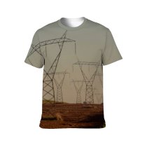 yanfind Adult Full Print T-shirts (men And Women) Agriculture Cable Construction Contemporary Countryside Daylight Daytime Design Development Electric Electricity Electronic