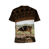 yanfind Adult Full Print T-shirts (men And Women) Agriculture Bornyard Cattle Cow Dairy Dress Farm Farmland Farmyard Female Girl