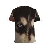 yanfind Adult Full Print T-shirts (men And Women) Adorable Portrait Canidae Cute Dog Face Fur Furry Heterochromia Pedigree Pet Snout