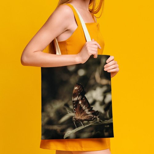 yanfind Great Martin Canvas Tote Bag Double Butterfly Insect Invertebrate Bee Honey Monarch Beauty Creature Birds Grey white-style1 38×41cm