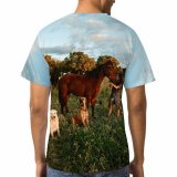 yanfind Adult Full Print T-shirts (men And Women) Agriculture Care Cattle Country Countryside Cow Creature Dog Equine Evening Farm