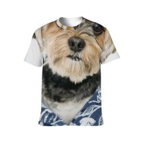 yanfind Adult Full Print T-shirts (men And Women) Adorable Casual Charming Chordate Cloth Concept Contemporary Creative Cute Design Dog Floral
