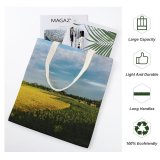 yanfind Great Martin Canvas Tote Bag Double Field Grassland Outdoors Countryside Farm Meadow Rural Pasture Ranch Land Scenery Grazing white-style1 38×41cm