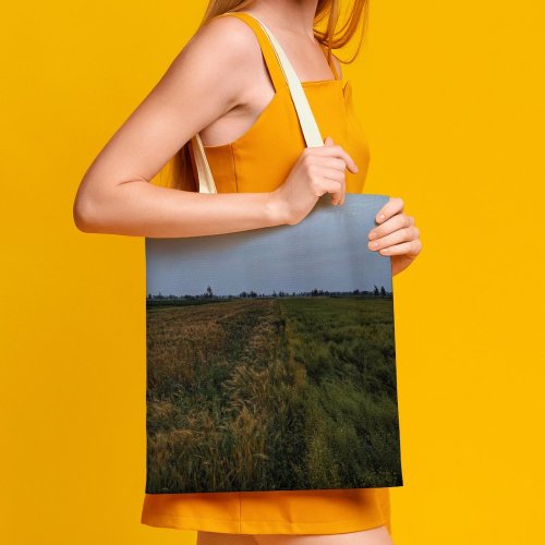 yanfind Great Martin Canvas Tote Bag Double Field Grassland Outdoors Countryside Grass Plant Land Grey Rural Paddy Vegetation Sky white-style1 38×41cm