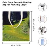 yanfind Great Martin Canvas Tote Bag Double Field Grassland Outdoors Mont Revard Les Deserts France Countryside Farm Rural Meadow white-style1 38×41cm