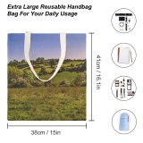 yanfind Great Martin Canvas Tote Bag Double Field Grassland Outdoors Countryside Farm Rural Meadow Pasture Ranch Belfast Northern Ireland white-style1 38×41cm