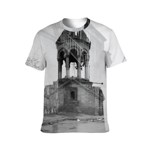yanfind Adult Full Print T-shirts (men And Women) Aged Architecture Bell Building Bw Cement Church City Classic Construction Dark