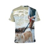 yanfind Adult Full Print T-shirts (men And Women) Affection Akita Inu Friend Blurred Calm Dog Ethnic Time Friendship