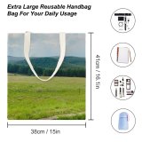 yanfind Great Martin Canvas Tote Bag Double Field Grassland Outdoors Countryside Farm Rural Meadow Pasture R Africa Land Ranch white-style1 38×41cm