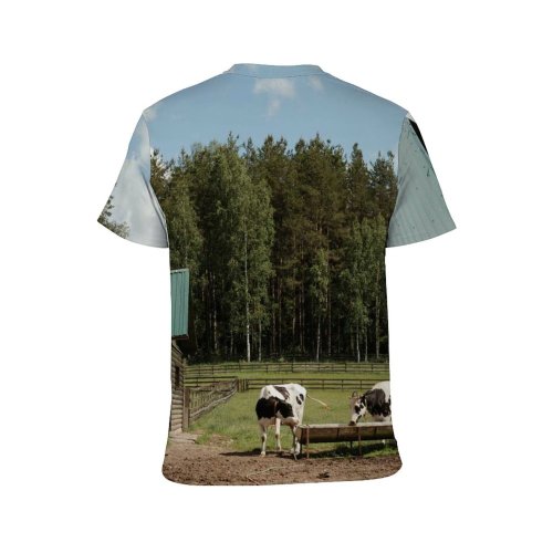 yanfind Adult Full Print T-shirts (men And Women) Agriculture Beef Bovine Bull Cattle Countryside Cow Dairy Farm Farming Field Herd