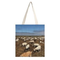 yanfind Great Martin Canvas Tote Bag Double Field Grassland Outdoors Countryside Farm Rural Grazing Meadow Pasture Ranch Cattle Cow white-style1 38×41cm