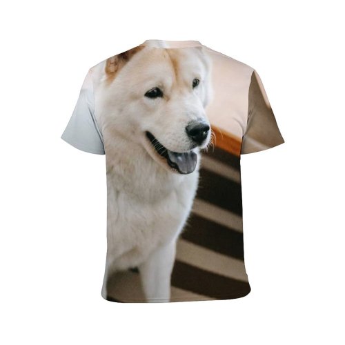 yanfind Adult Full Print T-shirts (men And Women) Adorable Akita Inu Anonymous Apartment Armchair Home Carpet Creature Crop