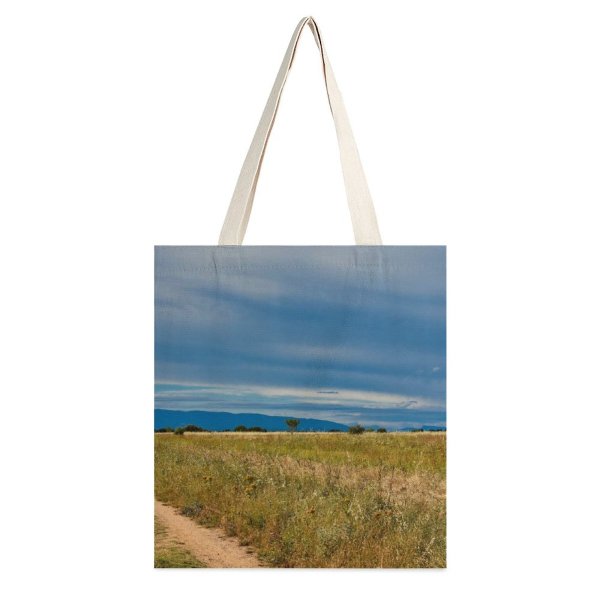 yanfind Great Martin Canvas Tote Bag Double Field Grassland Outdoors Valensole Countryside Farm Rural Meadow France Building Housing Architecture white-style1 38×41cm
