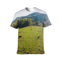 yanfind Adult Full Print T-shirts (men And Women) Agriculture Calm Cattle Country Countryside Cow Creature Domesticated Ecosystem Farm Farmland Farmyard