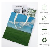 yanfind Great Martin Canvas Tote Bag Double Field Grassland Outdoors Countryside Sekinchan Selangor Malaysia Paddy white-style1 38×41cm