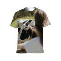 yanfind Adult Full Print T-shirts (men And Women) Agriculture Anonymous Beef Bovine Bull Cattle Cow Dairy Farm Farming Female Field