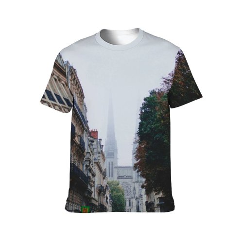 yanfind Adult Full Print T-shirts (men And Women) Accommodation Ancient Apartment Architecture Balcony Barrier Building Cathedral City Condominium Construction District