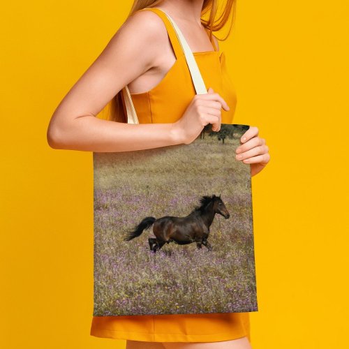 yanfind Great Martin Canvas Tote Bag Double Field Grassland Outdoors Horse Colt Wilderness Savanna Glória Portugal Running Countryside Plant white-style1 38×41cm