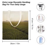 yanfind Great Martin Canvas Tote Bag Double Field Grassland Outdoors Paddy Countryside Plant Vegetation Rural Rice Farm Birds white-style1 38×41cm