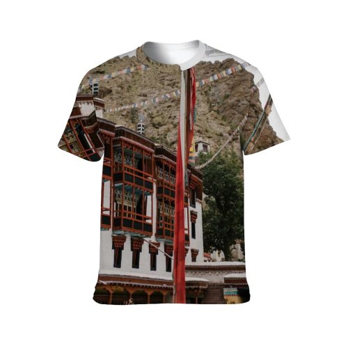 yanfind Adult Full Print T-shirts (men And Women) Aged Ancient Architecture Belief Buddhism Cathedral Column Construction District Exterior Facade Faith