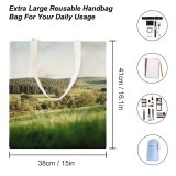 yanfind Great Martin Canvas Tote Bag Double Field Outdoors Grassland Cattle Cow Plant England Uk Farm Meadow Rural white-style1 38×41cm