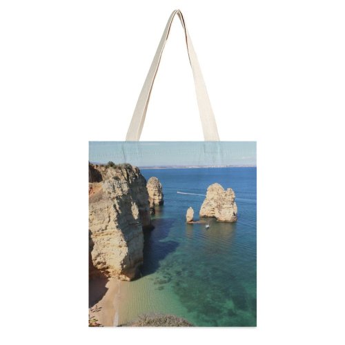 yanfind Great Martin Canvas Tote Bag Double Cliff Promontory Ocean Sea Outdoors Shoreline Landscape Coast Scenery Land Summer Rock white-style1 38×41cm