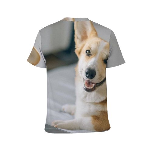 yanfind Adult Full Print T-shirts (men And Women) Adorable Portrait Bed Bedroom Canidae Cute Dog Face Freelance Freelancer