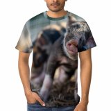 yanfind Adult Full Print T-shirts (men And Women) Adorable Baby Countryside Creature Cute Daytime Domesticated Enclosure Farm Farming Farmland