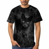 yanfind Adult Full Print T-shirts (men And Women) Adorable Attention Attentive Blurred Bw Calm Cat Countryside Creature Curious Cute Daylight