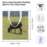 yanfind Great Martin Canvas Tote Bag Double Cattle Cow Field Grassland Outdoors Countryside Farm Rural Meadow Pasture Ranch Grazing white-style1 38×41cm