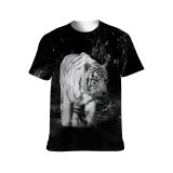 yanfind Adult Full Print T-shirts (men And Women) Alone Attentive Bw Carnivore Chordate Concentrate Dangerous Fauna Felidae Focus Fur