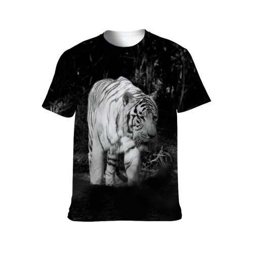 yanfind Adult Full Print T-shirts (men And Women) Alone Attentive Bw Carnivore Chordate Concentrate Dangerous Fauna Felidae Focus Fur