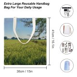 yanfind Great Martin Canvas Tote Bag Double Field Grassland Outdoors Plant Vegetation Countryside India Paddy Ray Light Indian Farmer white-style1 38×41cm