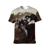 yanfind Adult Full Print T-shirts (men And Women) Agriculture Blurred Construction Country Countryside Cow Daylight Daytime Eat Ecology Farm