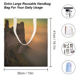 yanfind Great Martin Canvas Tote Bag Double Cliff Outdoors Sky Fog Sunrise Mesa Grey white-style1 38×41cm