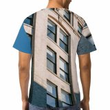 yanfind Adult Full Print T-shirts (men And Women) Accommodation Aged Architecture Sky Building City Cloudless Complex Condominium Construction Daytime Design