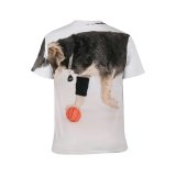 yanfind Adult Full Print T-shirts (men And Women) Active Ball Calm Curious Dog Fluff Friend Friendly Fun Funny