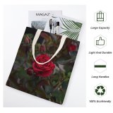 yanfind Great Martin Canvas Tote Bag Double Rose Flower Plant Acanthaceae white-style1 38×41cm