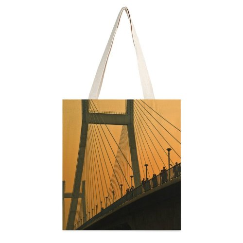 yanfind Great Martin Canvas Tote Bag Double Architecture Building City High Rise Town Urban Naini Allahabad India white-style1 38×41cm