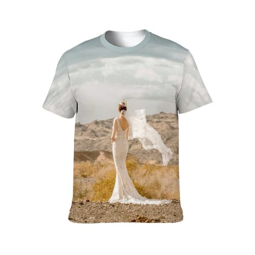 yanfind Adult Full Print T-shirts (men And Women) Alone Anonymous Bride Bush Calm Celebrate Cloud Daylight Dress Dry Engagement Event