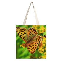 yanfind Great Martin Canvas Tote Bag Double Butterfly Insect Invertebrate Monarch Bee Honey white-style1 38×41cm