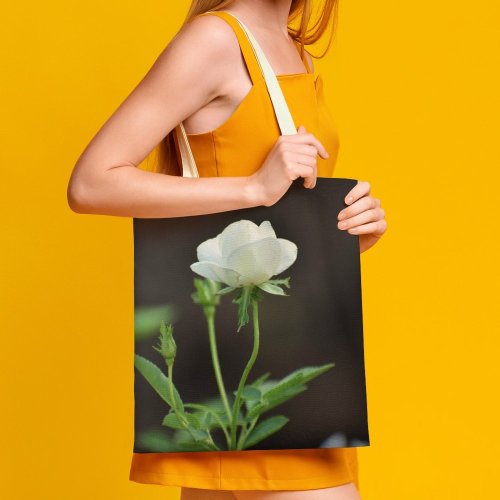 yanfind Great Martin Canvas Tote Bag Double Flower Plant Rose Geranium Petal Grey white-style1 38×41cm