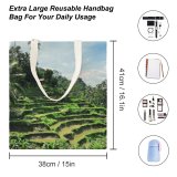 yanfind Great Martin Canvas Tote Bag Double Field Grassland Outdoors Plant Vegetation Countryside Paddy Land Bali Ubud Moment Peace white-style1 38×41cm