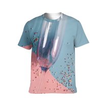 yanfind Adult Full Print T-shirts (men And Women) Alcohol Party Glass Motion Bubble Clean Wine Champagne Drop Birthday